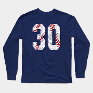 Vintage #30 Baseball Laces Baseball Mom Jersey Love Baseball Long Sleeve T-Shirt